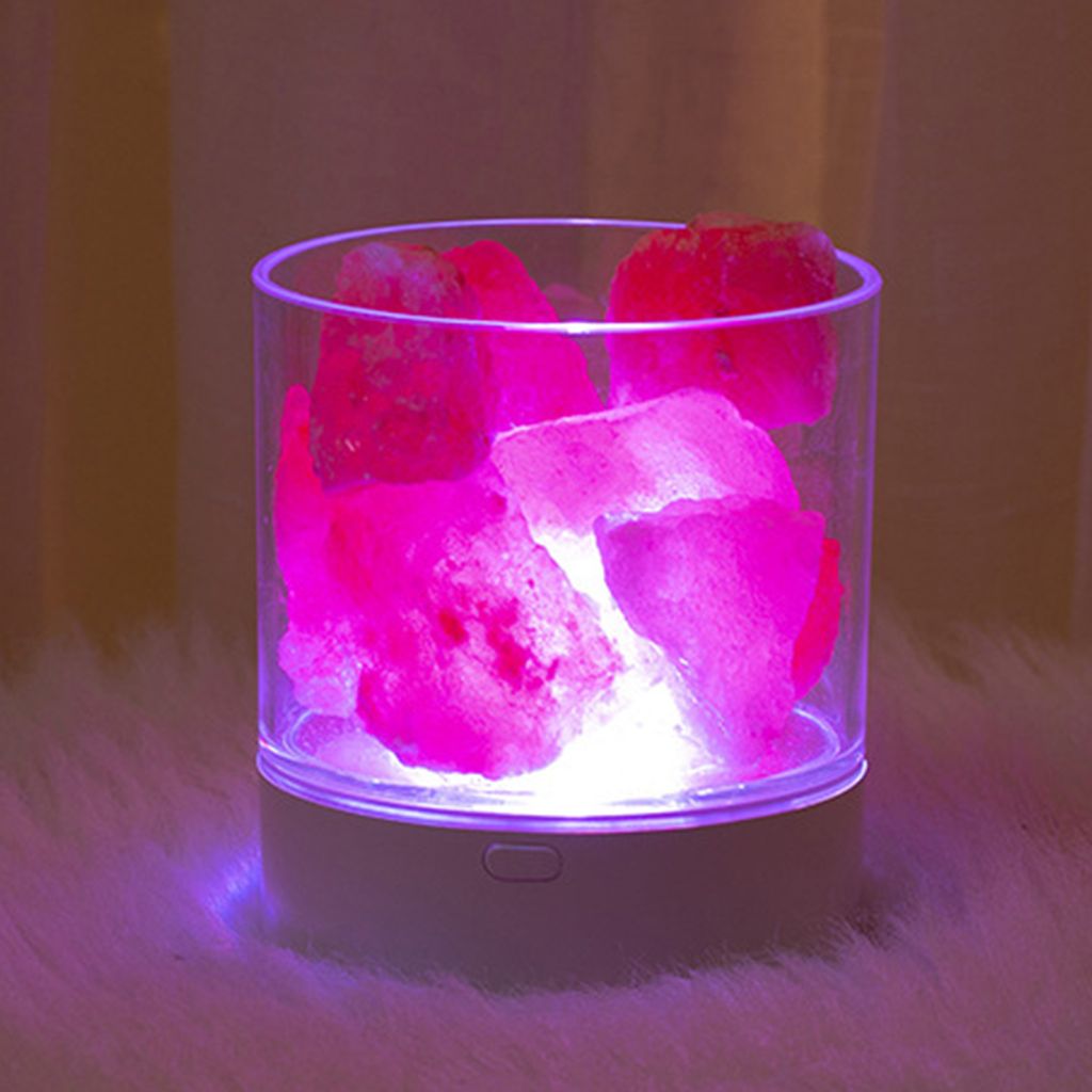 Sůl kámen noční světlo 7 barev LED Rock Crystal Lamp Obrázek produktu 13