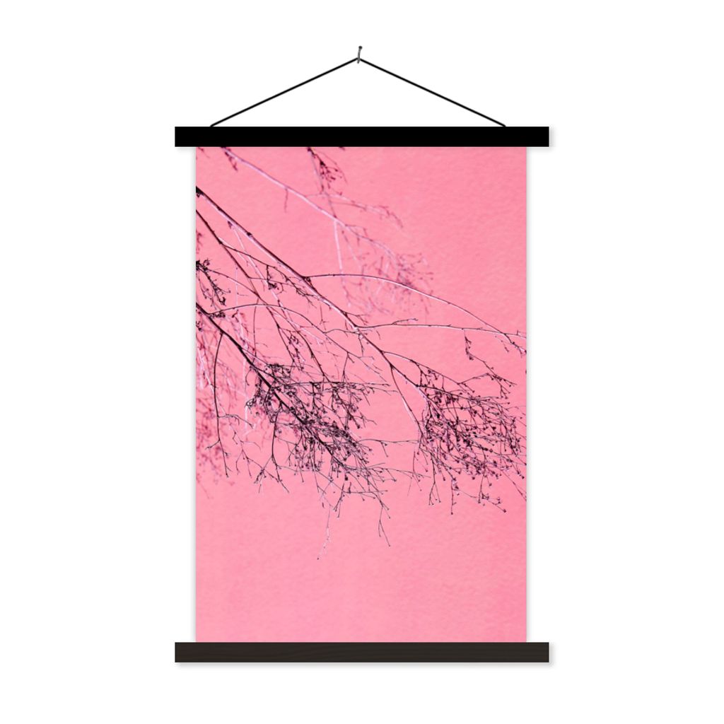 MuchoWow Textilposter Blumen - Zweige - Sommer 40x60 cm mit schwarzem Rahmen - Wanddekorationen