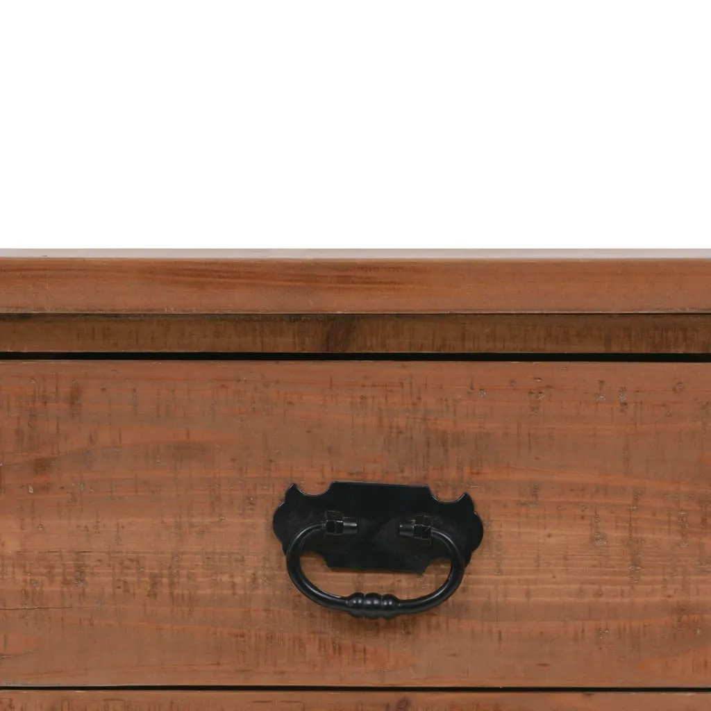 Console bois massif marron 126x40x77,5 cm avec plateau large et stable - 8