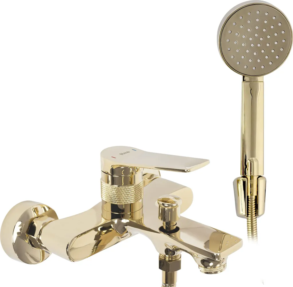Rea Viral Gold Rubinetto Vasca Design Moderno - Finitura Oro Specchio