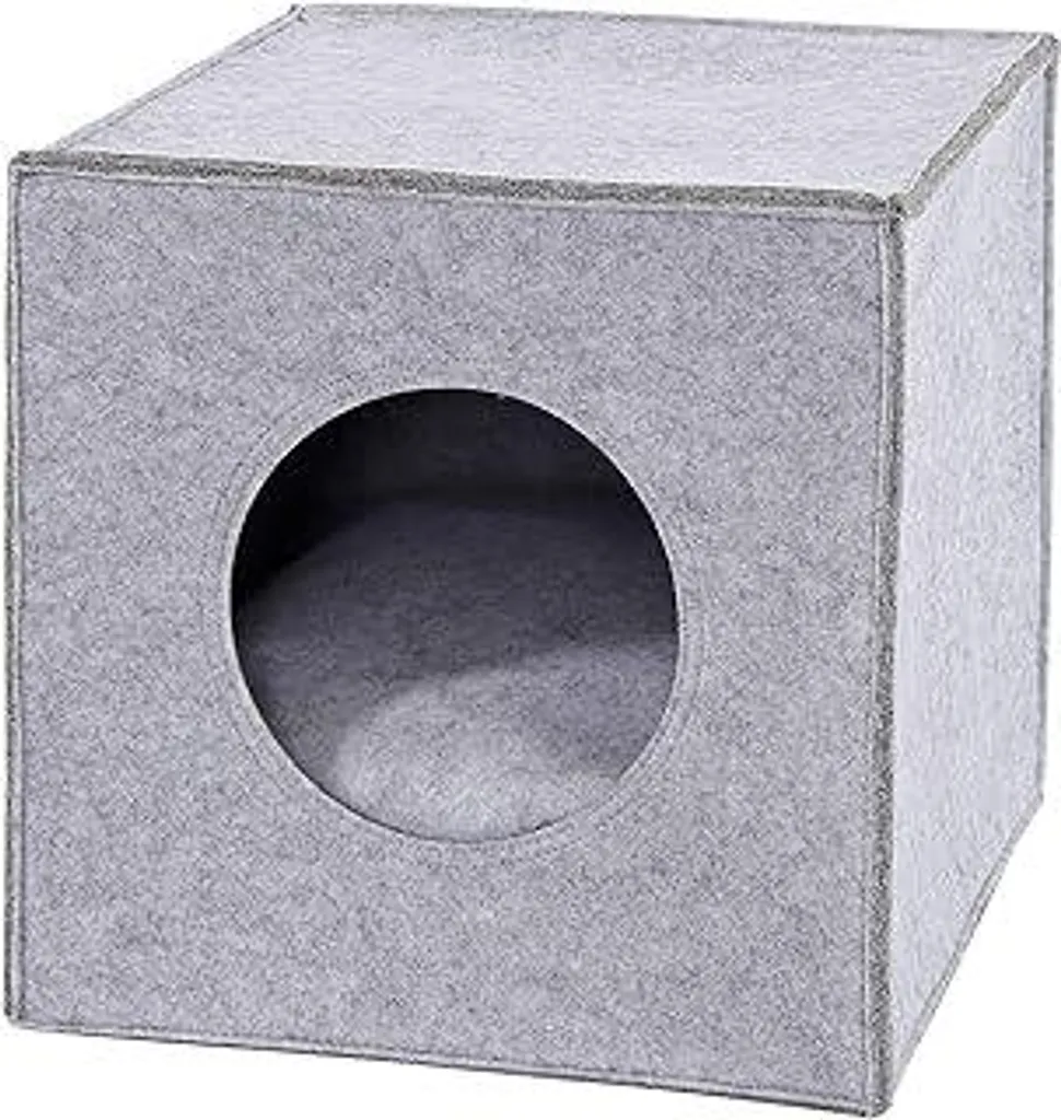Cuccia Gatto Lionto Feltro Grigio con Cuscino - Nido per Kallax