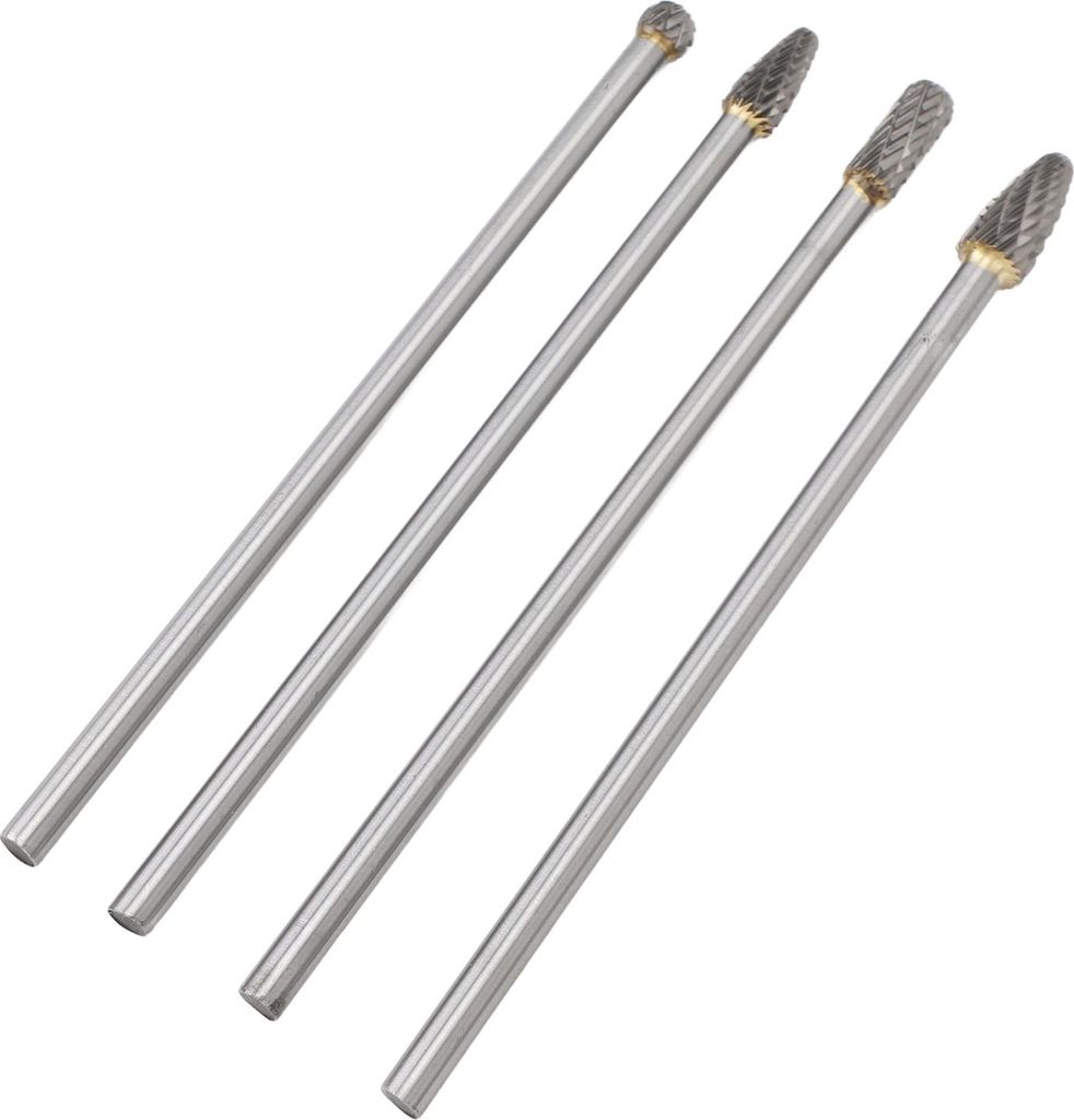 4pcs 6mm Wolfram Stahl Rotationsfräser Set Passt Rotary Tool Hohe Effizienz Geeignet für Kfz-Reparatur und mehr