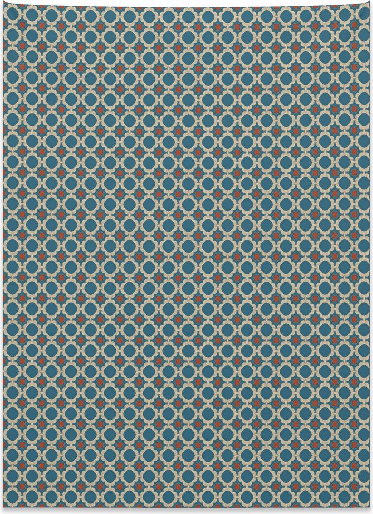 Abakuhaus Abstrakt Wandteppich, Runde Formen Quadrate aus Weiches Mikrofaser Stoff Kein Verblassen Klare Farben Waschbar, 110 x 150 cm, Benzinblau ...