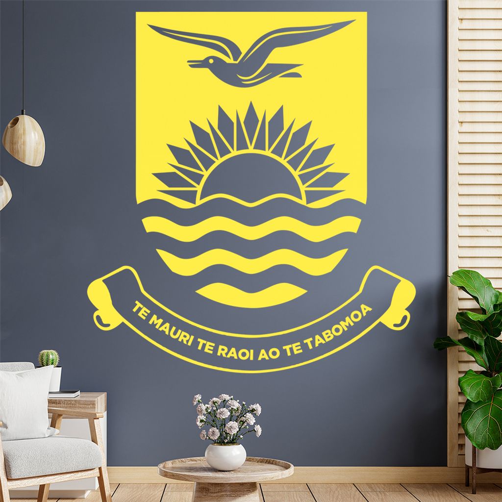 Kiribati Wappen Wandtattoo Wandaufkleber Wall Sticker - Dekoration, Küche, Wohnzimmer, Schlafzimmer, Badezimmer