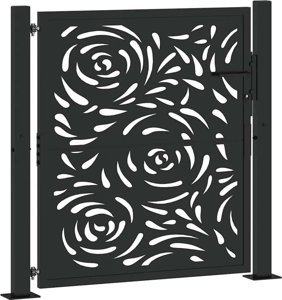 Portillon de clôture vidaXL noir 100x100 cm pour accès jardin sécurisé