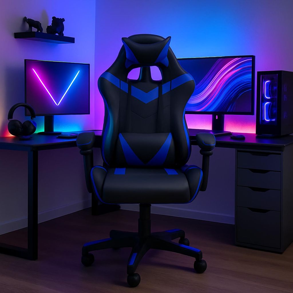Schreibtischstuhl Krit Schwarz-Blau Produktbild 
