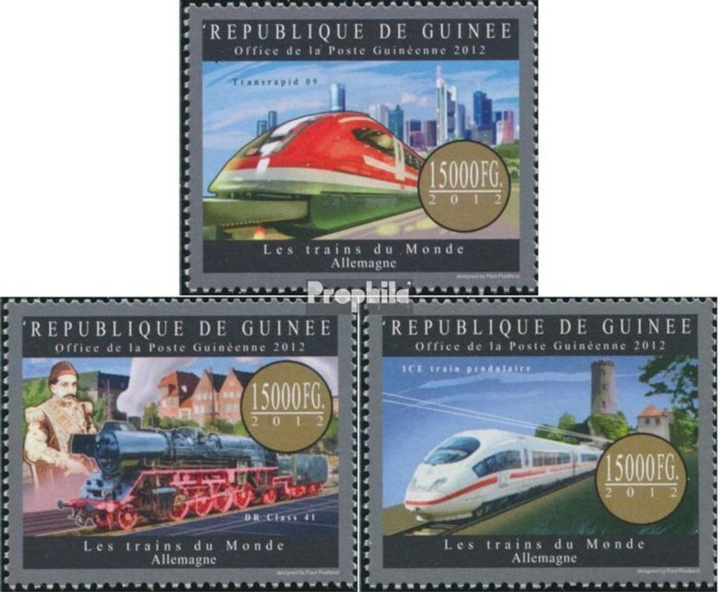 Briefmarken Guinea 2012 Mi 9591-9593 (kompl. Ausgabe) Produktbild 