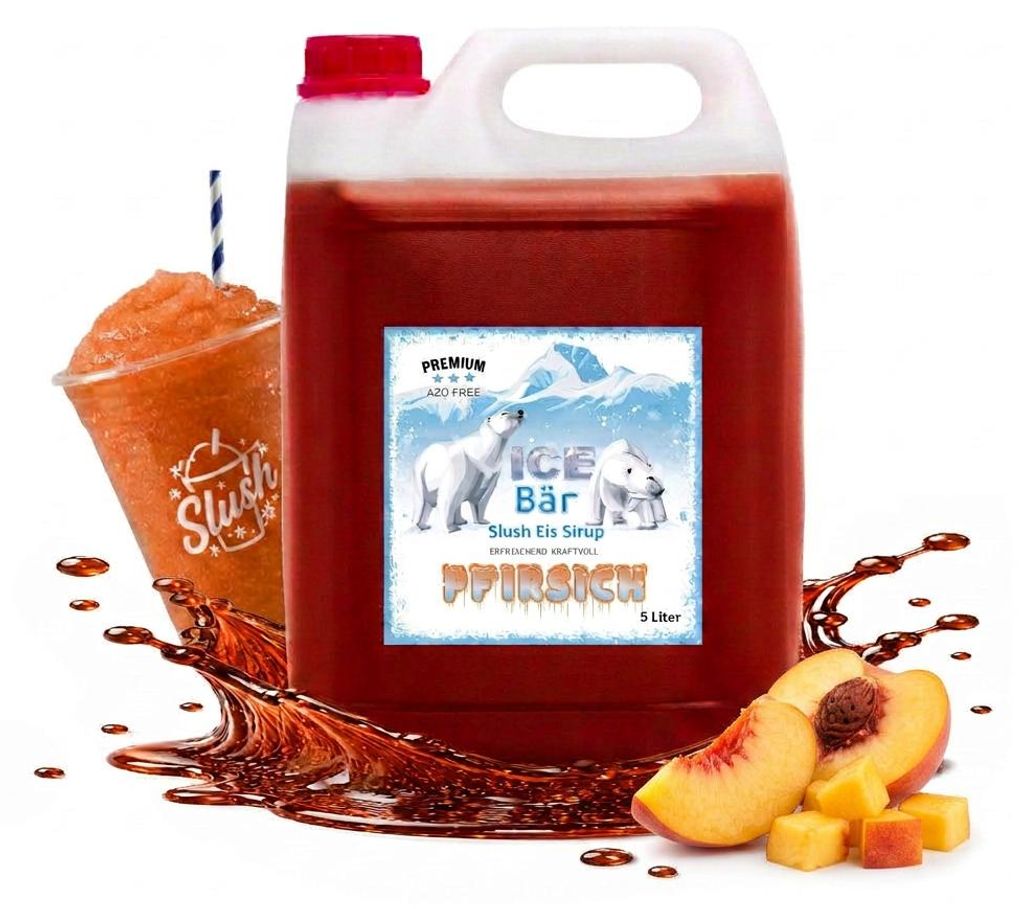 Ice Bär syrop Slush brzoskwinia 5 litrów 1:5 bez AZO bez Zdjęcie produktu 