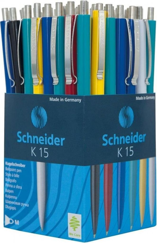 50 stylos à bille Schneider K15 assortis Mine 770 M bleu - Image du produit 