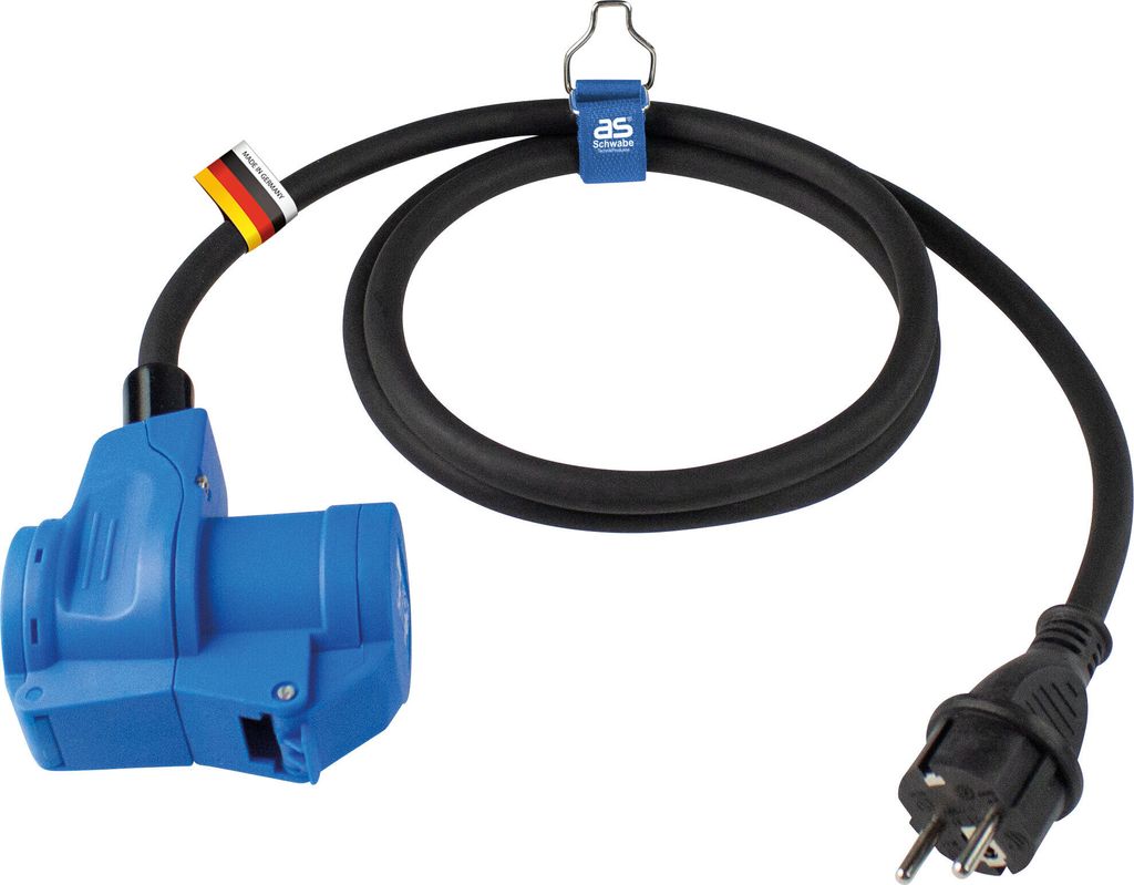 as-Schwabe Camping CEE-Adapterleitung 230V 16A Schukostecker & CEE-Kupplung IP44
