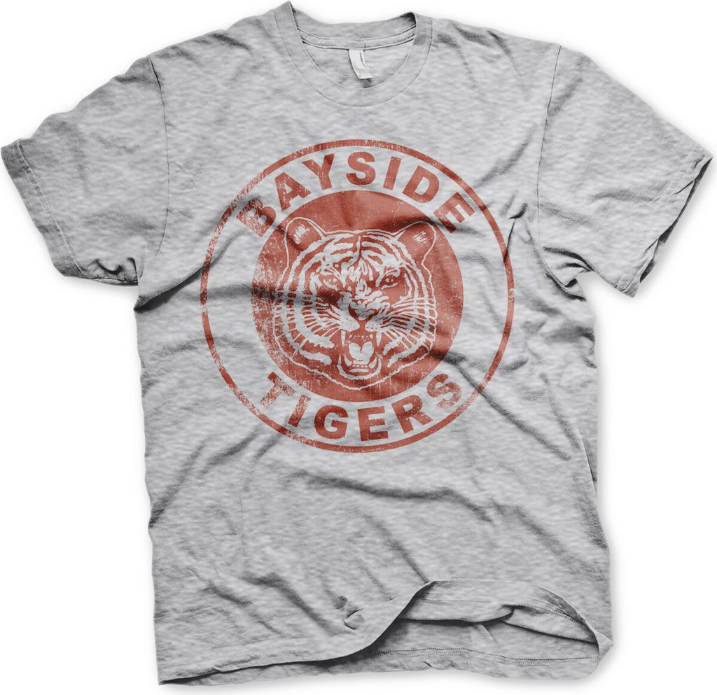 Bayside Tigers Washed Logo T-Shirt - X-Large - Heather-Grey