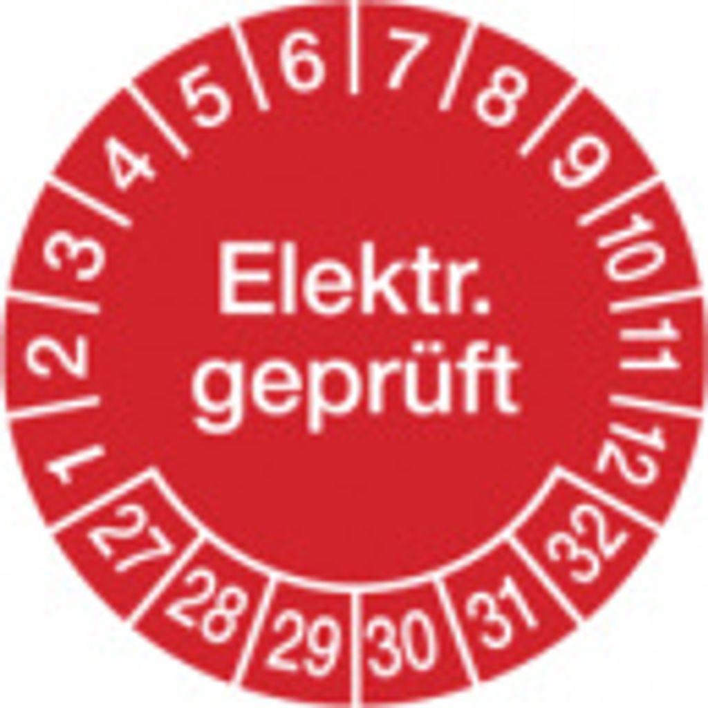 Dreifke Kabelprüfplakette, Elektrisch , Rot/Weiß, Folie, 20x50 mm - B...