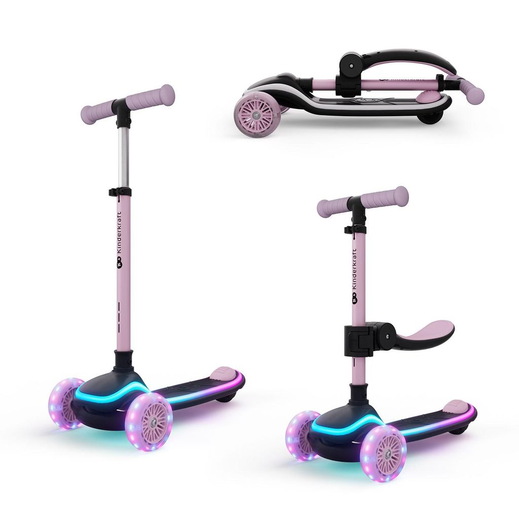 Kinderkraft RAKET UP – 2-in-1 Roller mit Sitz, LED & Produktbild 