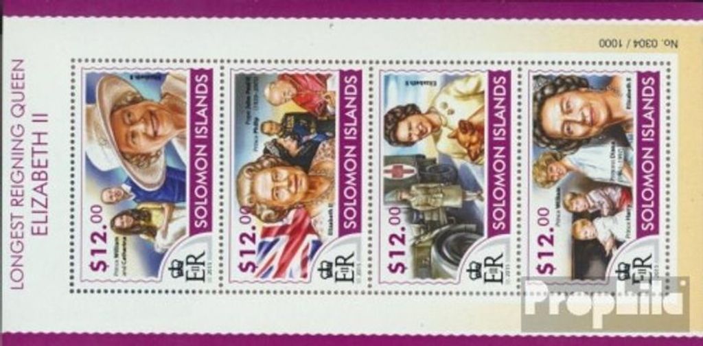 Briefmarken Salomoninseln 2015 Mi 3282-3285 Kleinbogen (kompl. Ausg.) postfrisch Königin Elisabeth II