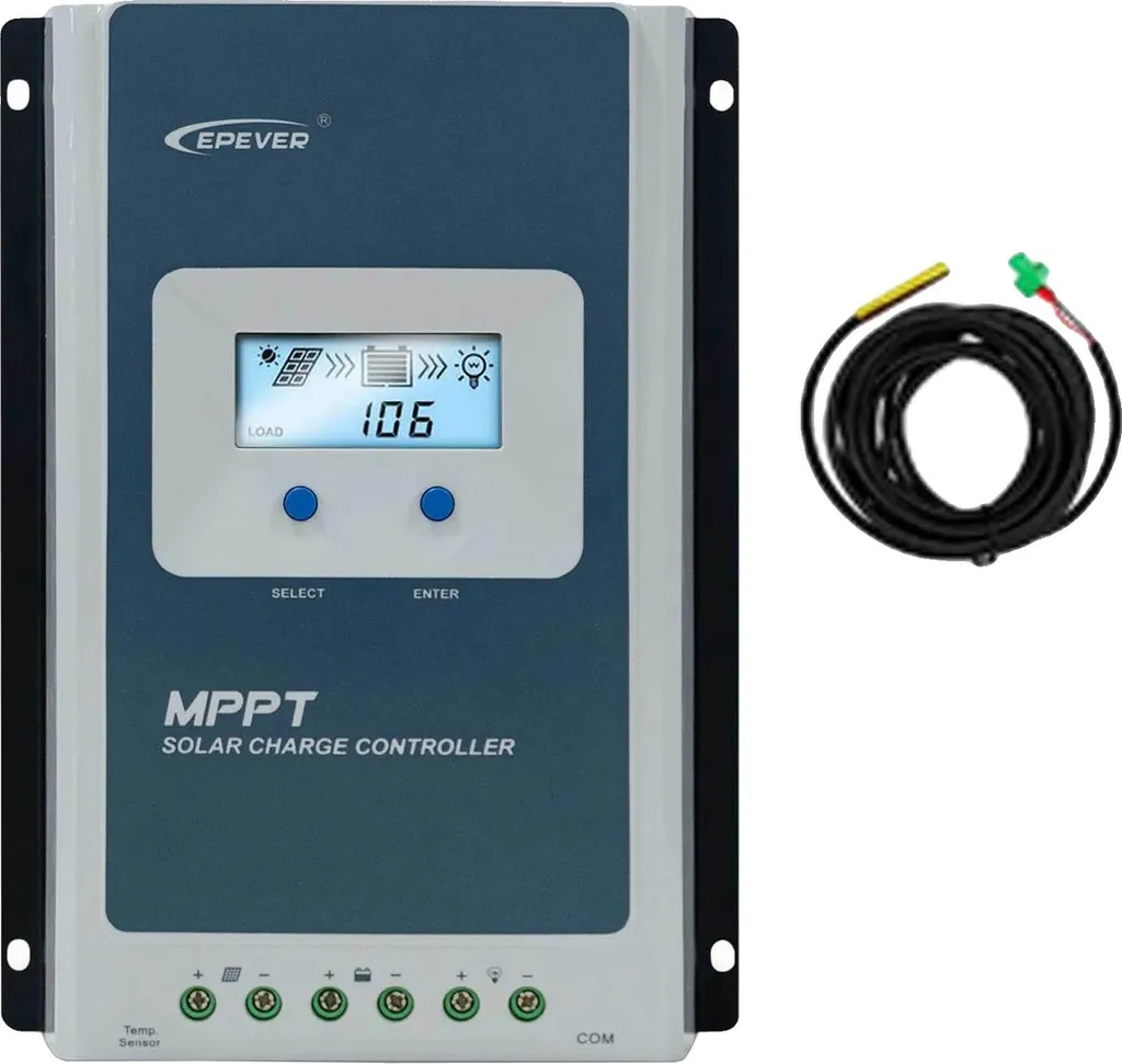 Régulateur solaire MPPT avec multiples protections et capteur inclus