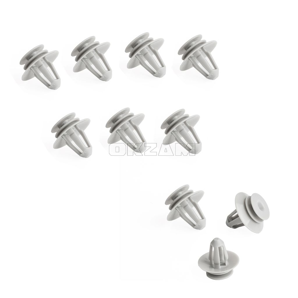 10-Pack Under-Tray Trim Clips & Plastic Grommet Nuts For Mercedes-Benz & Ford