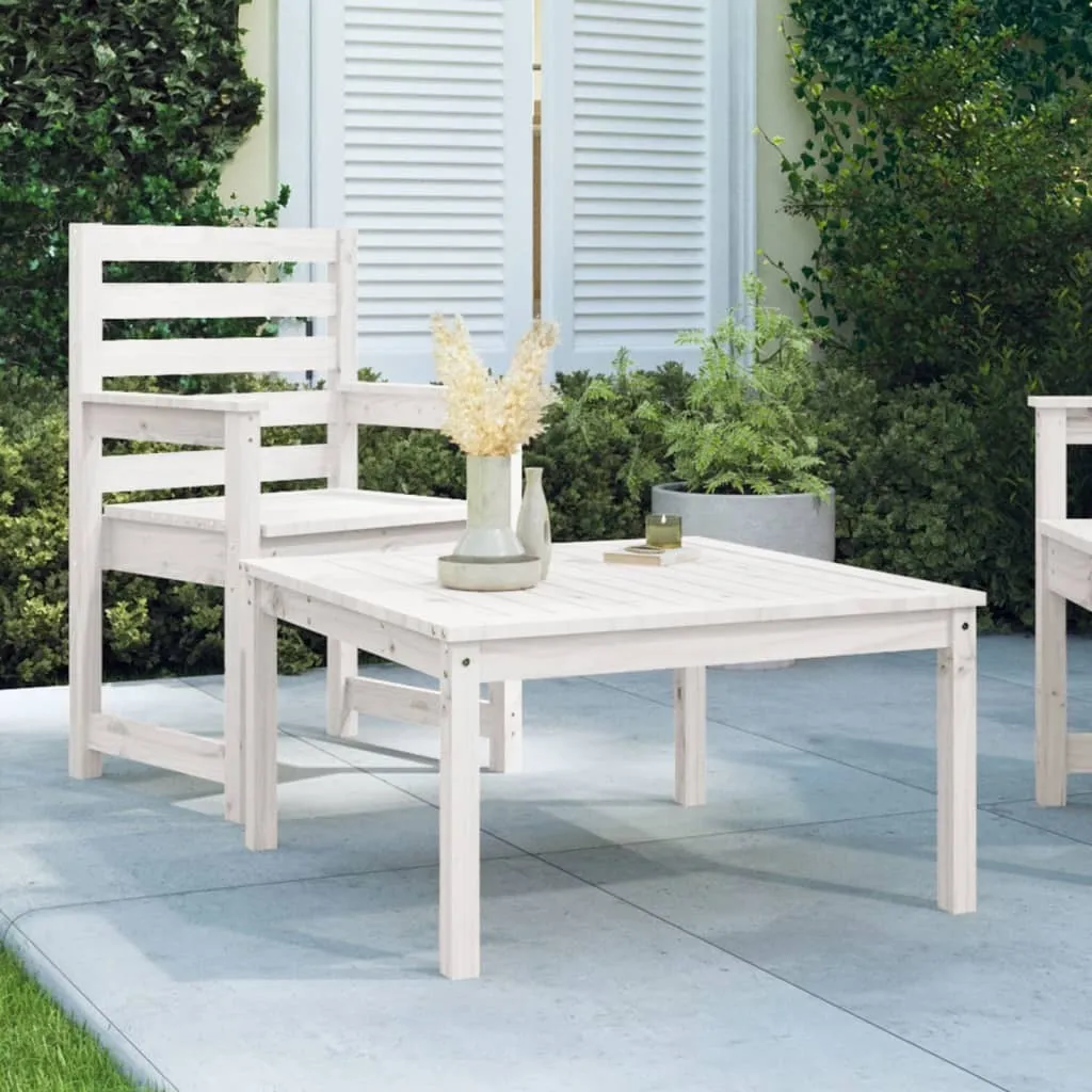 Tavolo Bianco da Esterno 82x82 cm - Legno Massello The Living Store