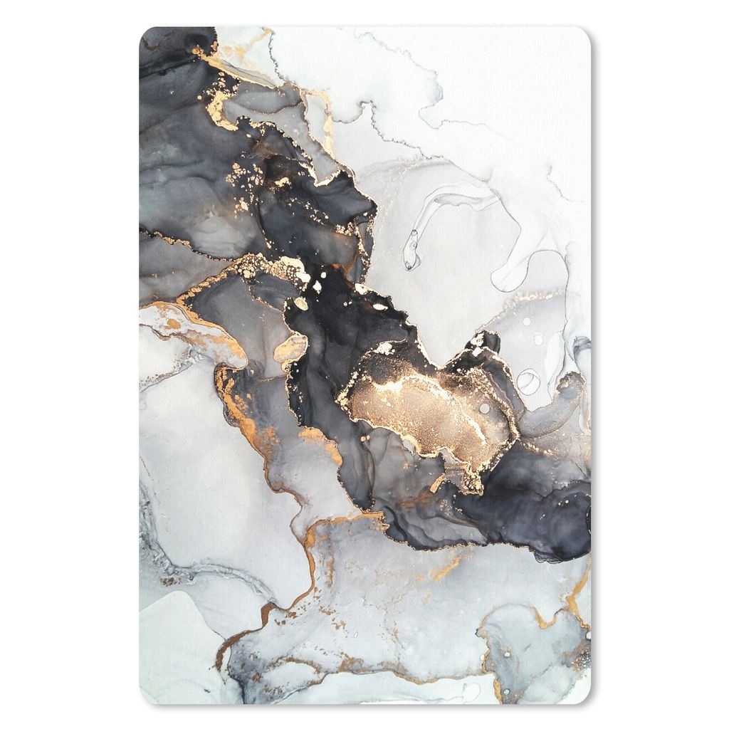 MuchoWow Mauspad Mousepad Marmor - Schwarz - Weiß - Gold - Luxus - Abstrakt 40x60 cm - Mousepads - Maus Mat - Pad - Mausunterlage - Schreibtisch...