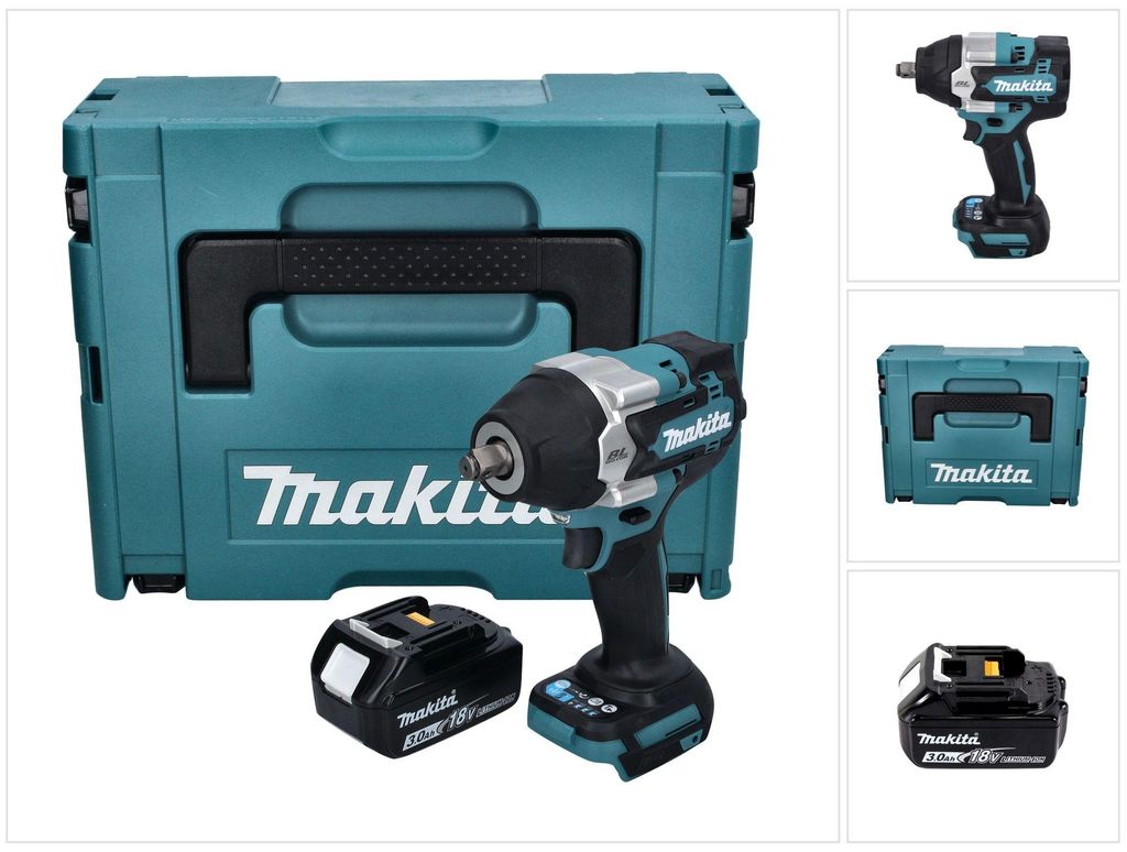 Makita DTW 700 F1J Akku Schlagschrauber 18 V 700 Nm 1/2" Produktbild 