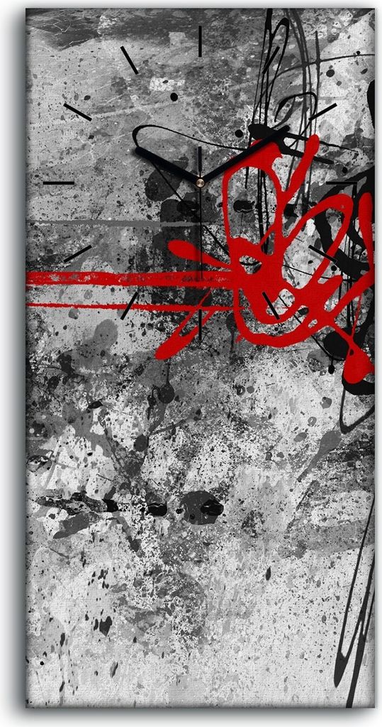 Küchenuhr Bürouhr Leinwand Uhr Geräuschlos 30x60 Malerei abstrakte Kunst - schwarze Hände