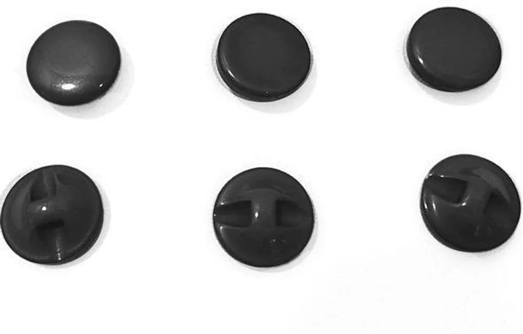 Boutons de couture ronds noirs en plastique dur - Lot de 144 unités 11mm