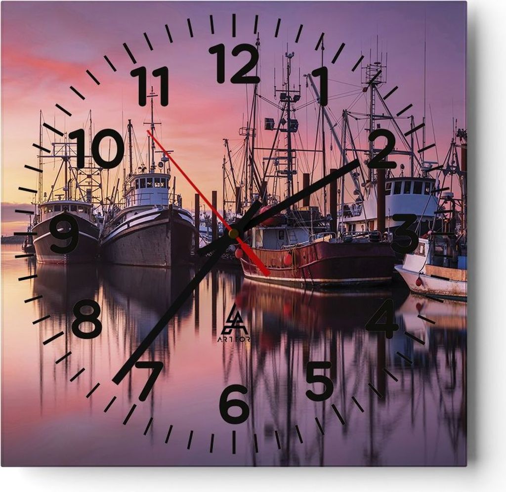Wanduhr - Quadrat - Glasuhr - Marina Westen Die Sonne - 40x40cm - Schleichendes Uhrwerk - Lautlos - zum Aufhängen bereit - Dekoration Modern - Wan...