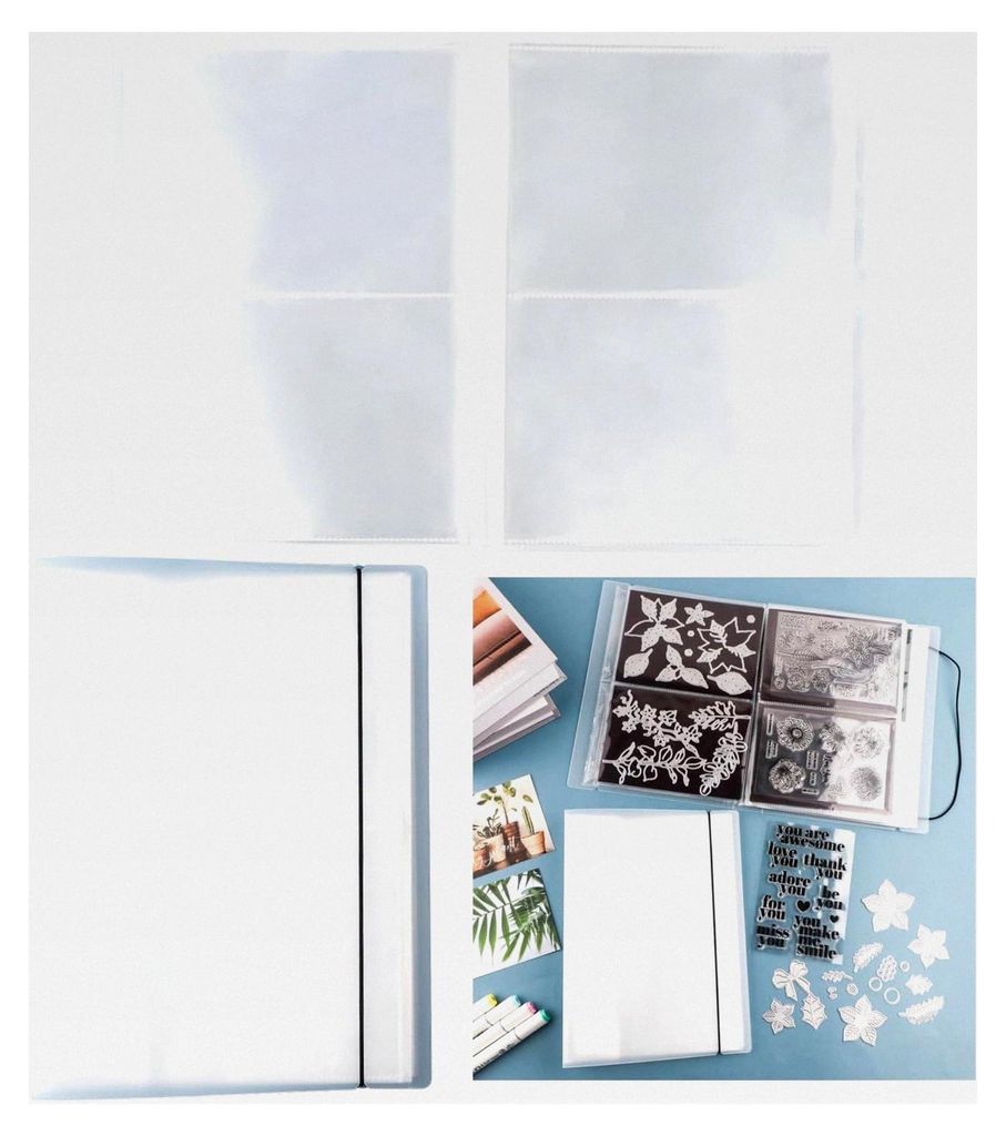Großes, transparentes Aufkleber-Foto-Aufbewahrungsalbum mit 20 Seiten und 80 Taschen
