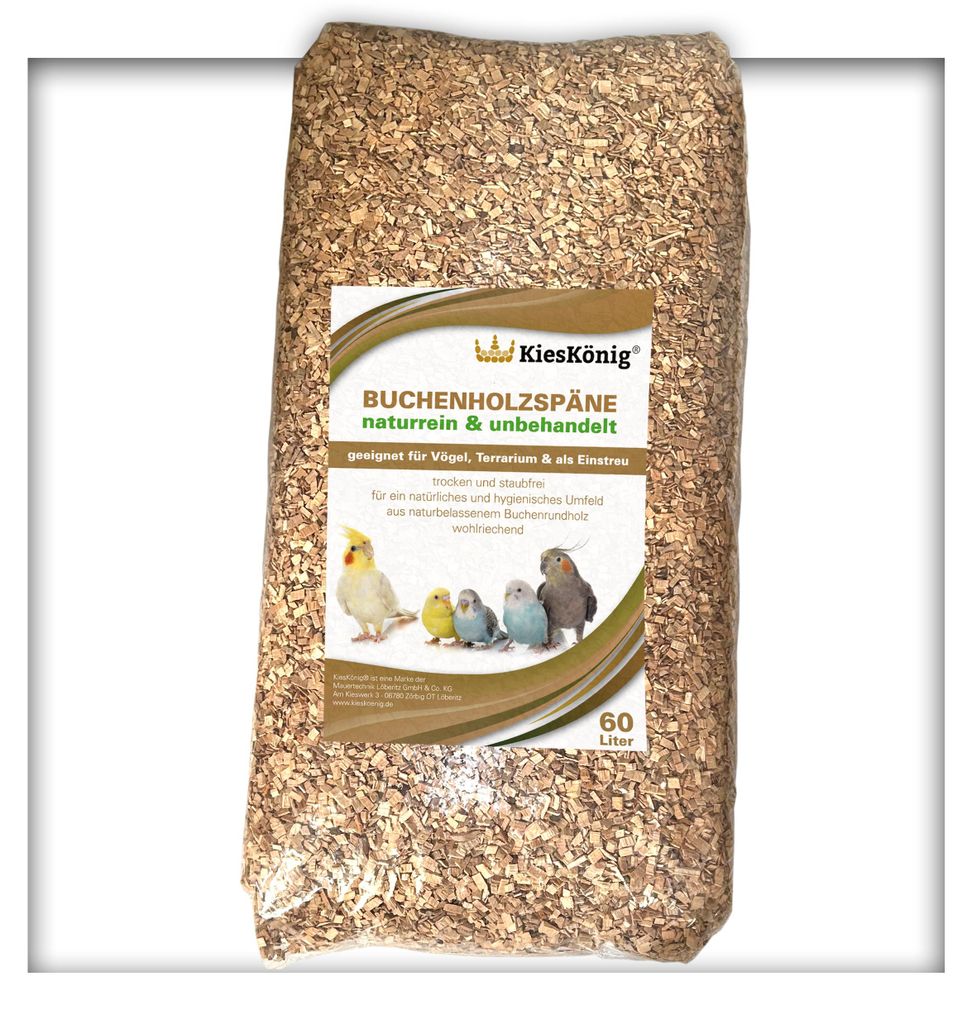 60 Liter Buchenholzgranulat Vogelsand Bodengrund Produktbild 