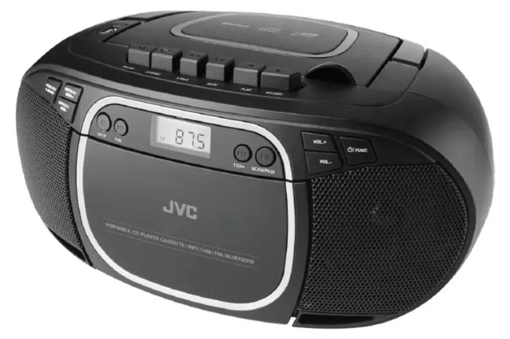 Radio CD Portable JVC RC-E451B Noir avec Lecture MP3 et Entrée Auxiliaire