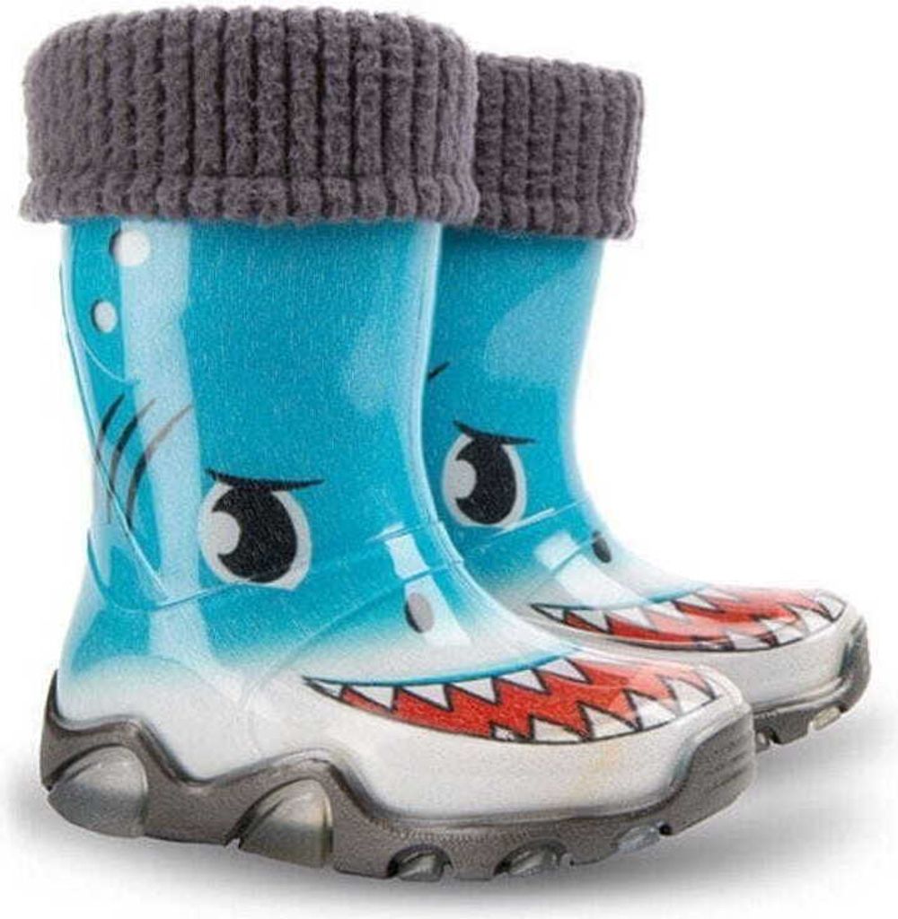 Demar Gefüttert Regenstiefel, Reflektierend - Hai, 22-23