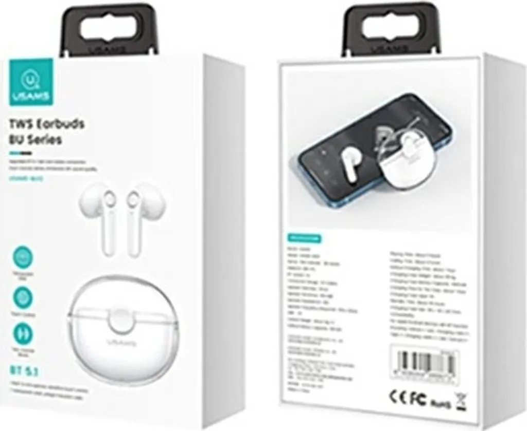 Usams TWS BU Series Earbuds Bluetooth 5.1 - Audio HD e Design Trasparente - 10