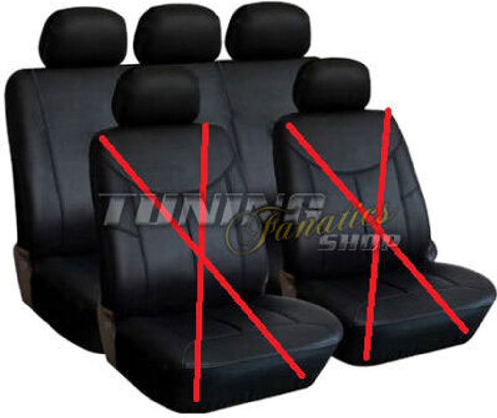 PREMIUM Kunstleder Sitzbezug Schonbezug RÜCKBANK SCHWARZ SET für viele Fahrzeuge