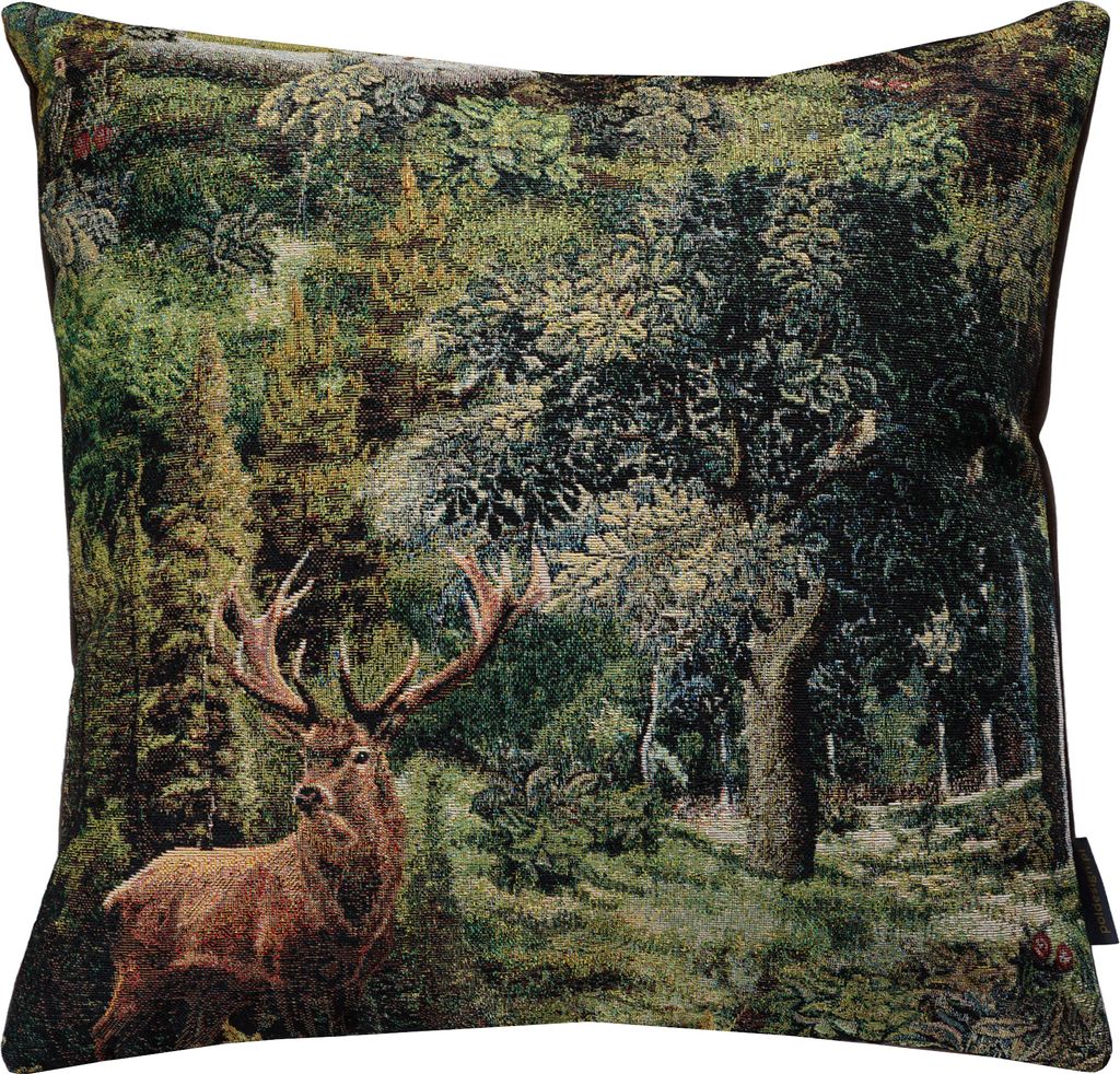 Gobelin Dekorativer Kissenbezug für Sofa Schlafzimmer Wohnzimmer, DEER, 45x45