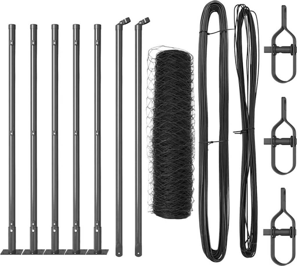 vidaXL Zaunpfosten Grau