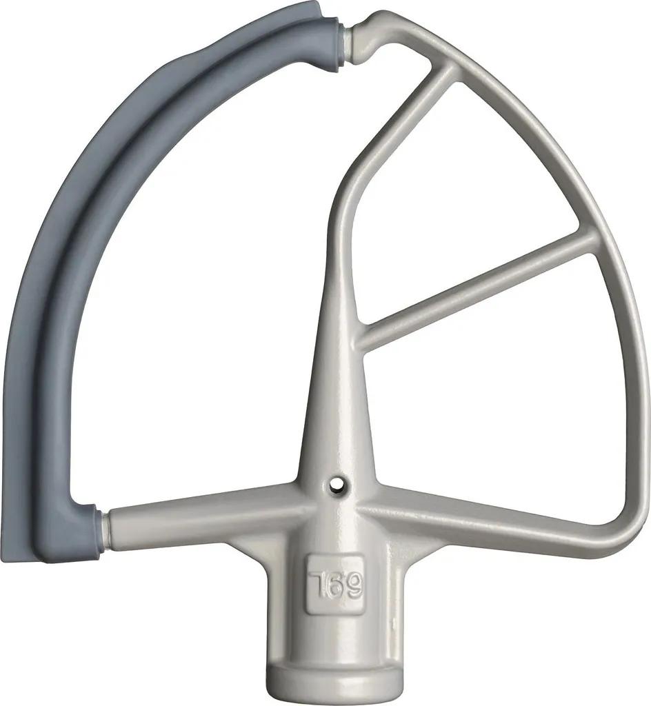Batteur plat KitchenAid 5KFE7T avec bord flexible en silicone blanc