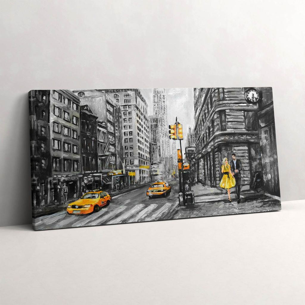 Empire State Building Straßen – Leinwandbild Wandbild – 120x60 cm – Leinwandbilder – Wandbilder – Schlafzimmer – Flur