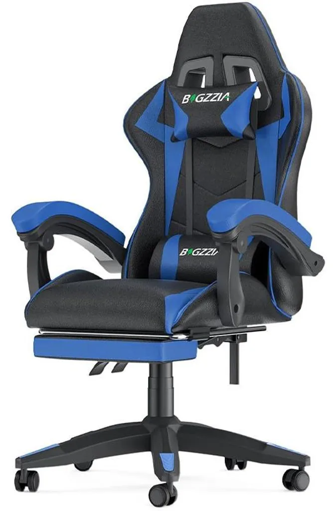 Fauteuil de jeu ergonomique X24F00K096 avec coussin lombaire bleu noir