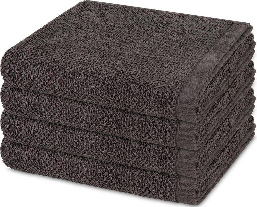 Möve Bliss 4 X Handtuch im Set Extra weich und hautfreundlich, Perlstruktur mit Massageeffekt, Moderner breiter Saum mit Aufhänger