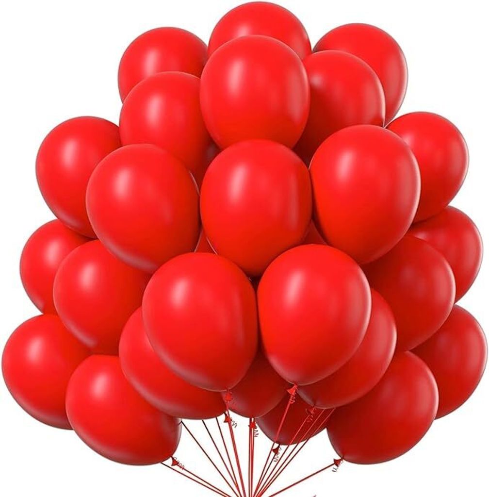 50x Luftballons Ballons Luftballon Luft, Helium rot Hochzeit Deko