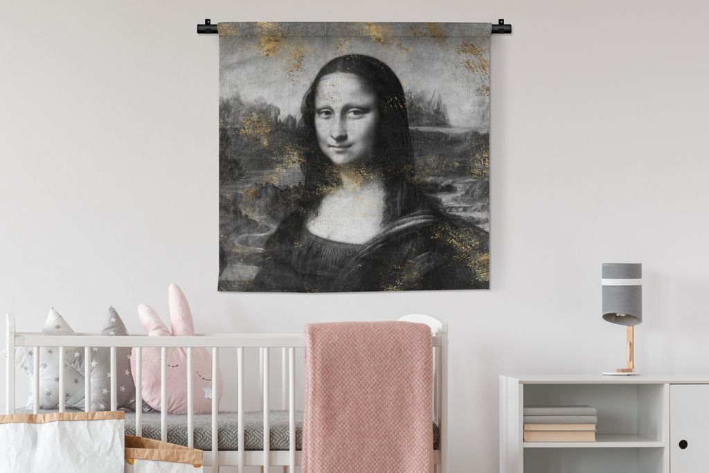 MuchoWow Wandteppich Wandbehang Mona Lisa - Leonardo da Vinci - Kunst 90x90 cm Tapisserie Dekoration Wandtuch - Wandaufhänger