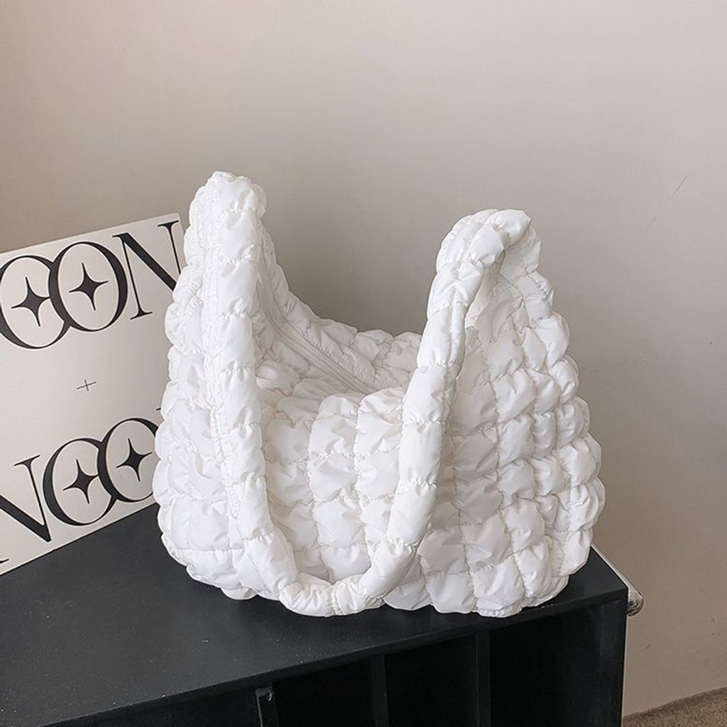 INF Einkaufstasche, leichte, gesteppte Polsterung für Handtaschen Weiß L