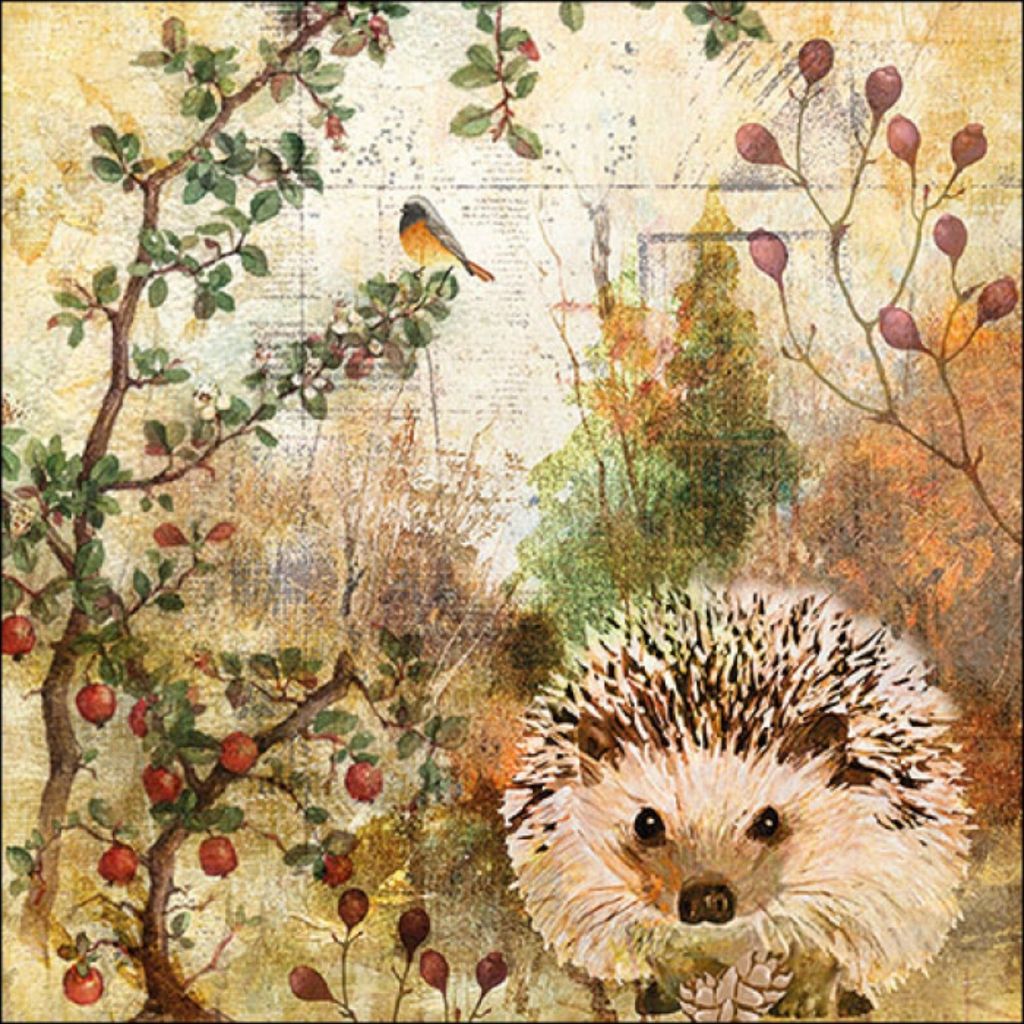 Servietten 33x33 cm - Autumn hedgehog