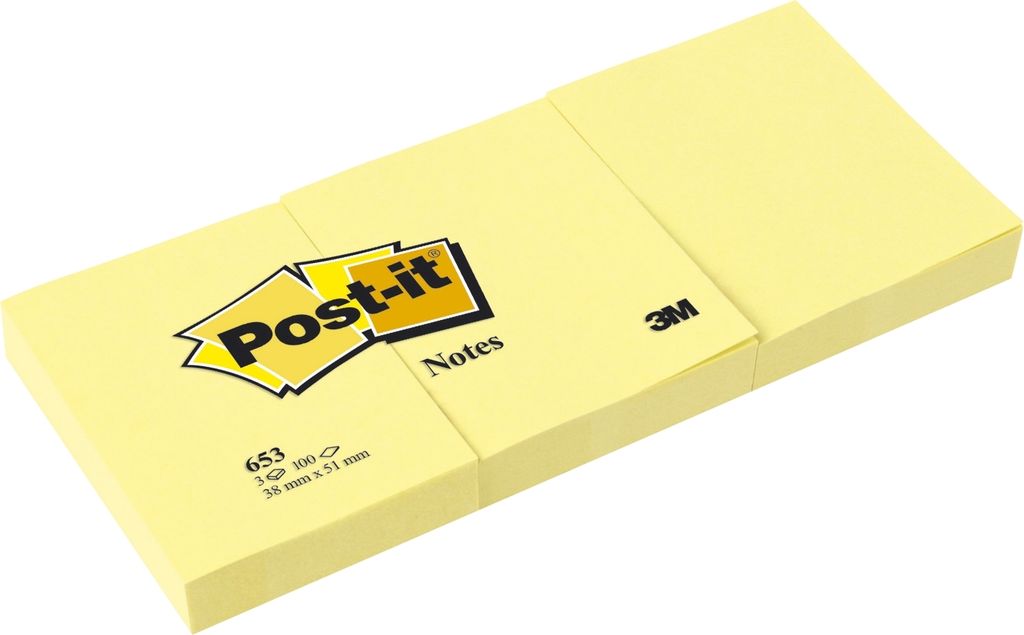 Post-it® 653 note adesive 38 x 51 mm giallo 100 fogli(S) Immagine del prodotto 