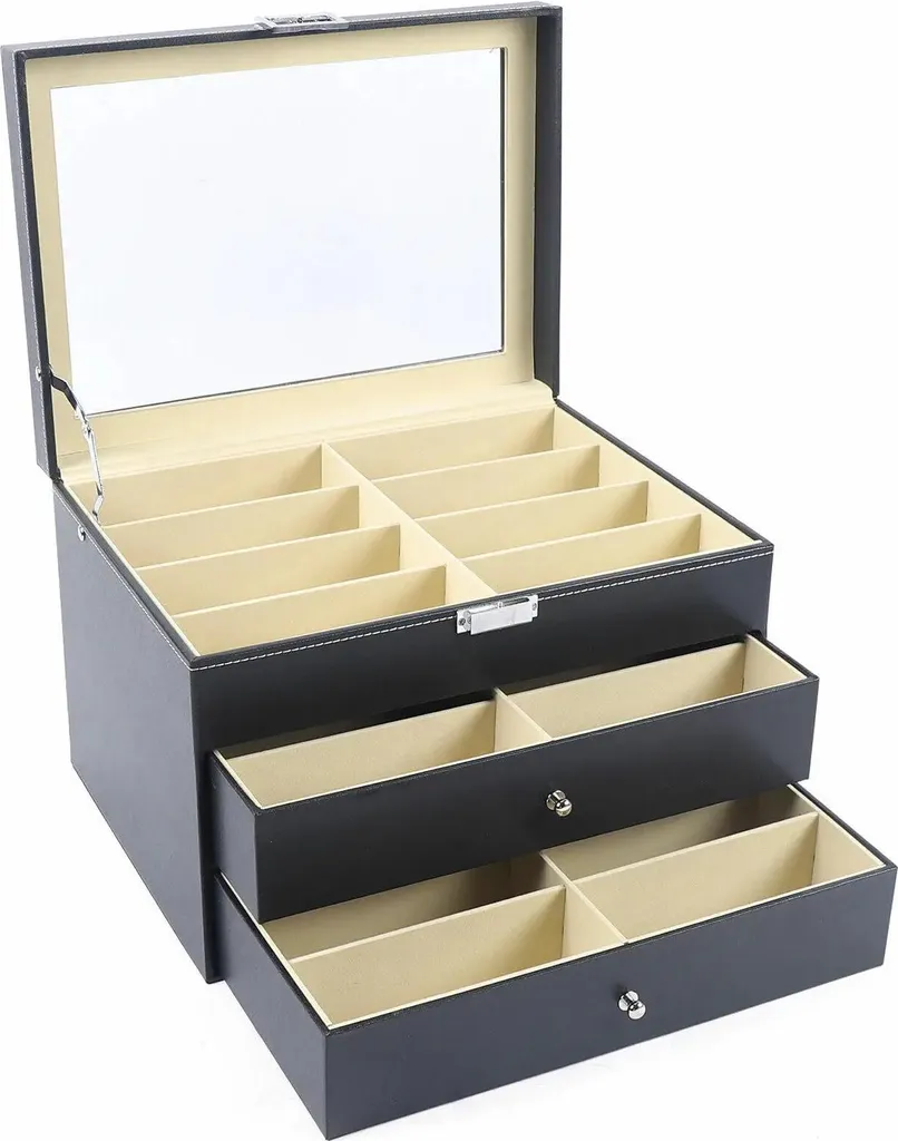 Cofanetto Porta Occhiali di Lusso | Idea Regalo Ecopelle e Vetro