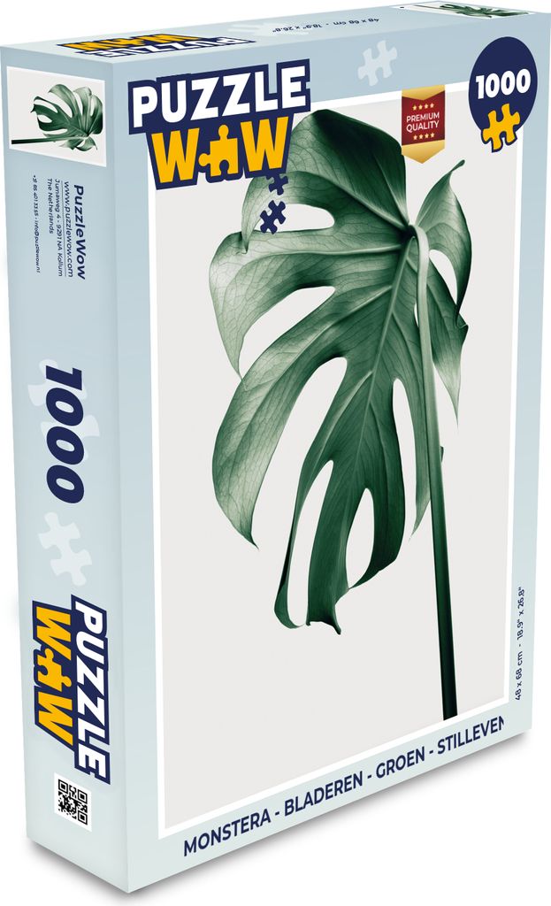 MuchoWow Puzzle 1000 Teile Monstera - Blätter - Grün - Stilleben - Spielzeug - Alt und Jung - Spiele - Puzzeln