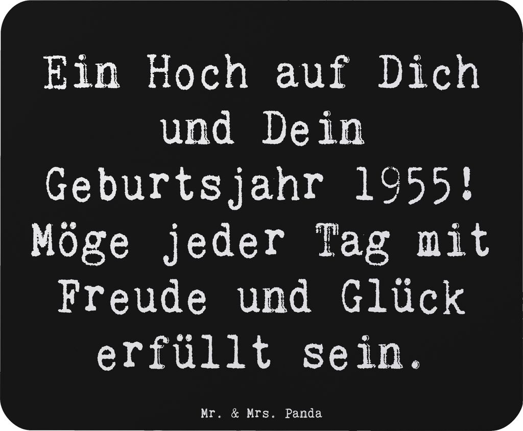 Mr. & Mrs. Panda Mauspad Spruch 1955 Geburtstag - Schwarz - Geschenk, laptop mousepad, Freude und Glück, Glückwunsch, Geburtstagsgeschenk, comput...