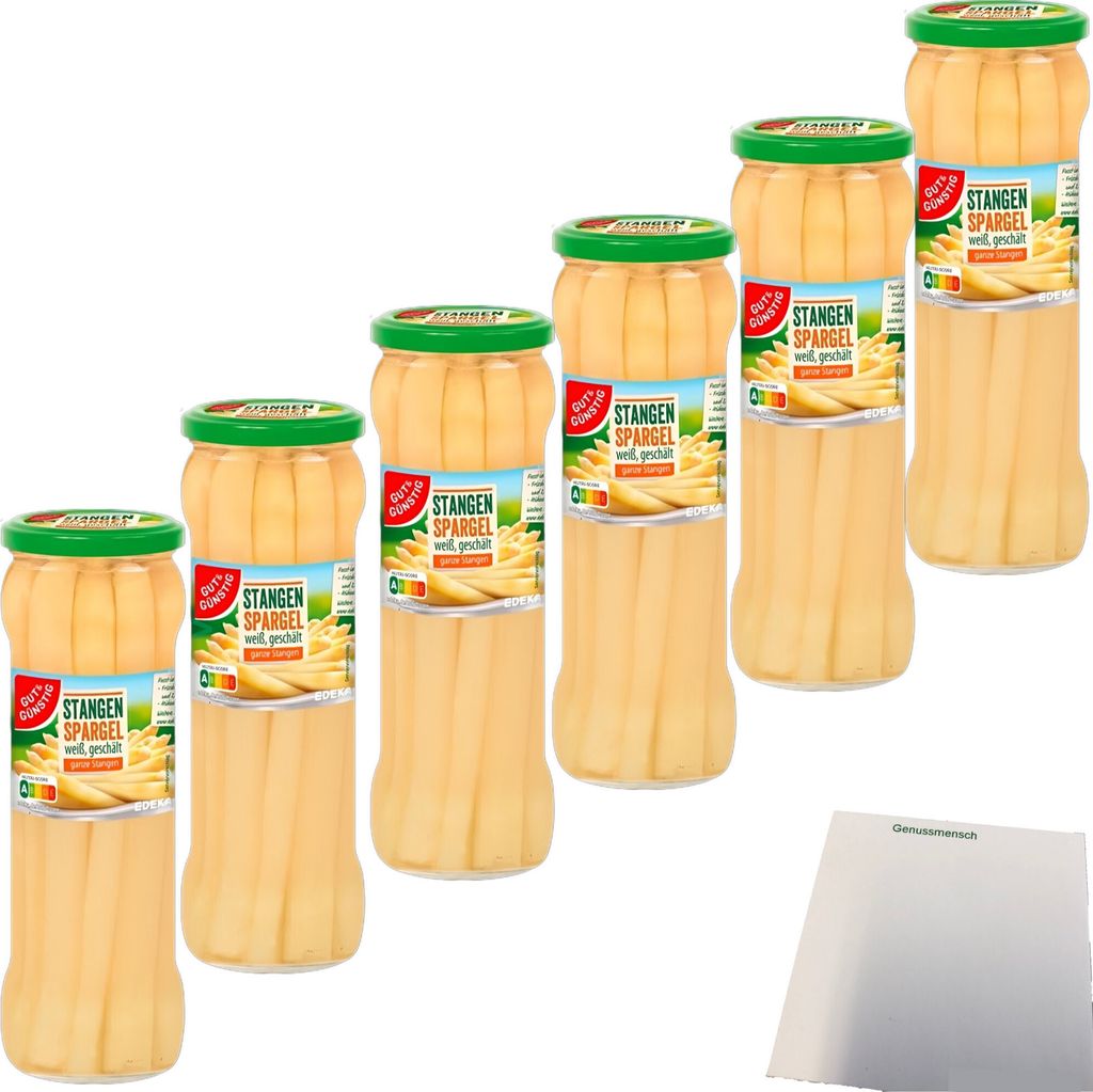 Gut & Günstig Stangenspargel weiß im Glas 6er Pack (6x330g Produktbild 