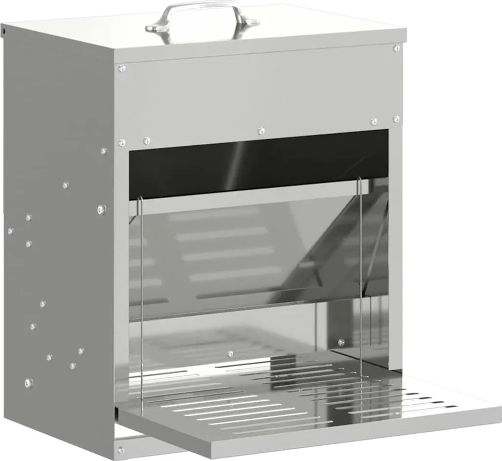 Mangiatoia vidaXL per Galline in Acciaio Argento - Antispreco 5kg