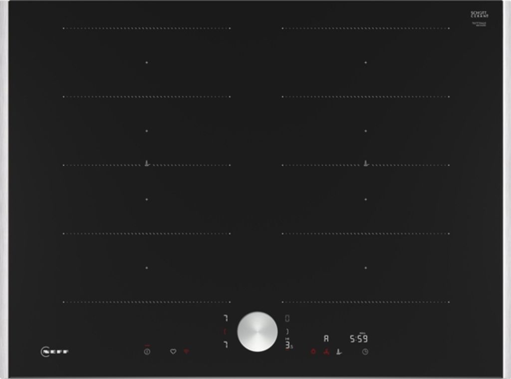 Neff T67TTX4L0, N 90, Induktionskochfeld, 70 cm, Schwarz, Mit Rahmen aufliegend