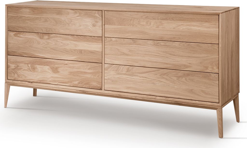 Massivholz Kommode Eiche bianco CUNEO-137